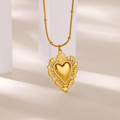 Collane Pendenti Cuore Boemo in Acciaio Inossidabile per Donne Colore Oro Collana Cuore Gioielli Estetici per Matrimonio Ingrosso