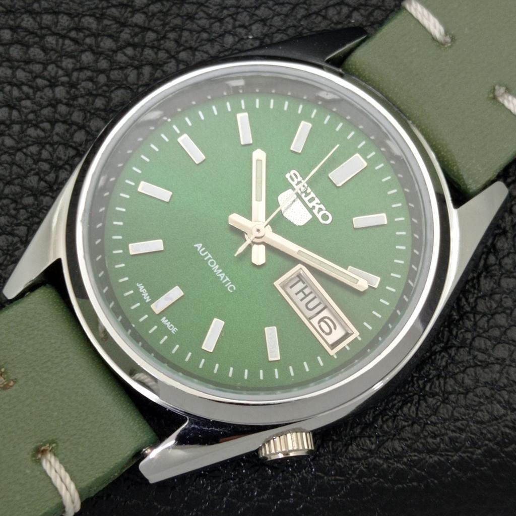 VINTAGE SEIKO 5 AUTOMATIC REFURBISHED JAPAN MENS GREEN DIAL WATCH a440541-9 Sk-a440541-1