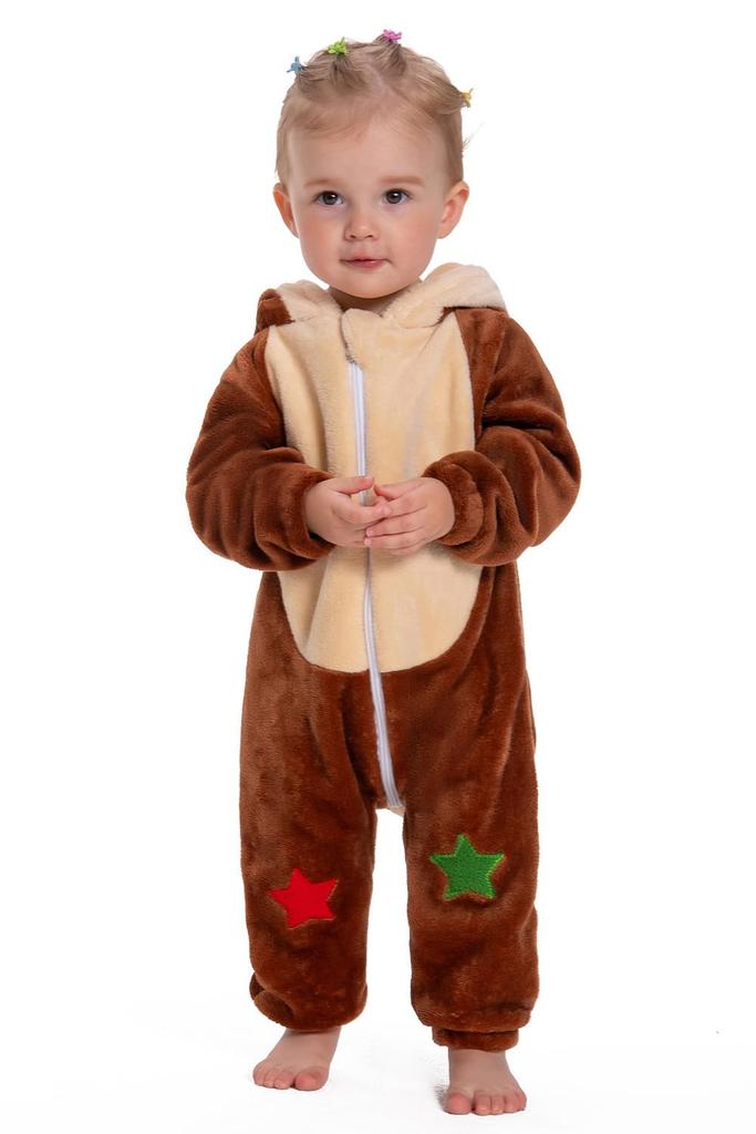 OLAOLA Reindeer Kigurumi Baby Winter Newborn Baby Shower Commemorative Photo Unisex Kids' Pajamas, Costume, Outfit, Romper, Clothes, Kids' Halloween,