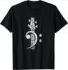 Cleff Guitar Headstock Bass T-shirt, Music Gift Printed T-shirt, Summer T-shirt, Fashion T-shirt.women Clothing Fashion Y2K Top
