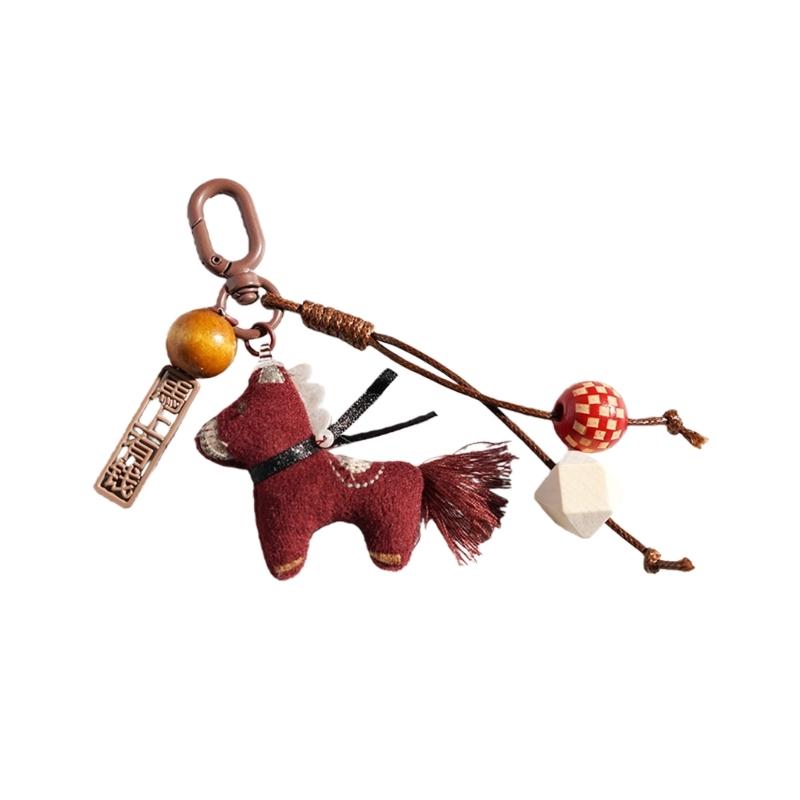 

Cartoon Horse Plush Keychain Cute Animal Design Bag Charm for Keys Backpacks Decorating and Wonderful Gift