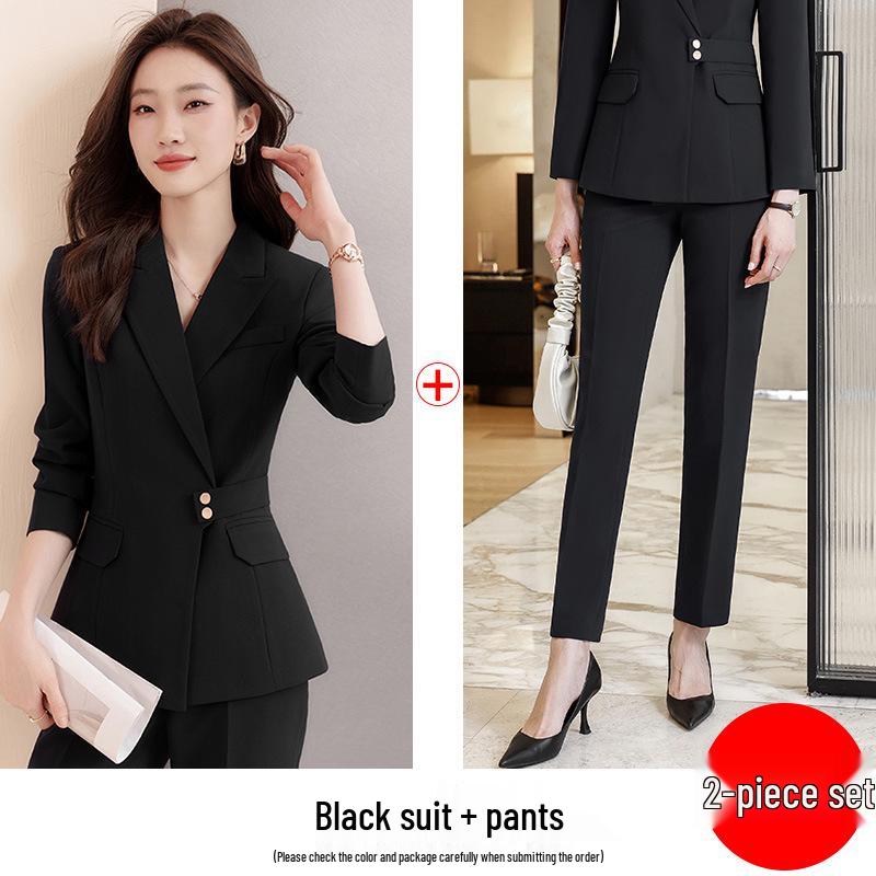 Women's Slim-Fit Professional Suit Set, New Autumn/Winter Collection, Ideal for Real Estate or 4S Store Sales Office