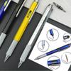 7-in-1-Multifunktions-Kugelschreiber mit modernem Handwerkzeug, Maßband, technischem Lineal, Bildschirm-Stift, Schraubendreher, Touch-Wasserwaage