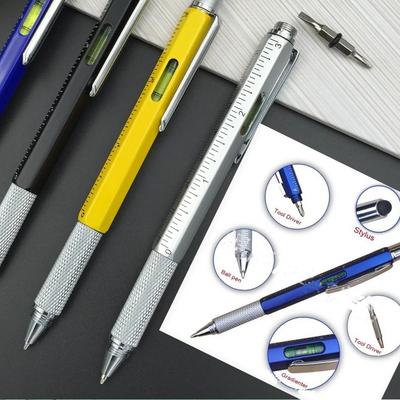 Pix multifuncțional 7 în 1 cu instrument portabil modern, riglă tehnică, șurubelniță, stylus, nivelă tactilă, riglă de măsurare