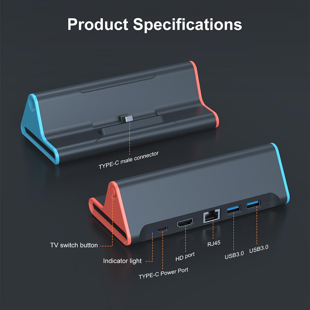 For Nintendo Switch 2 TV Dock Station with 4K HDMI-compatible /Type C Port /USB Port /100W Charging Docking Station for Switch 2