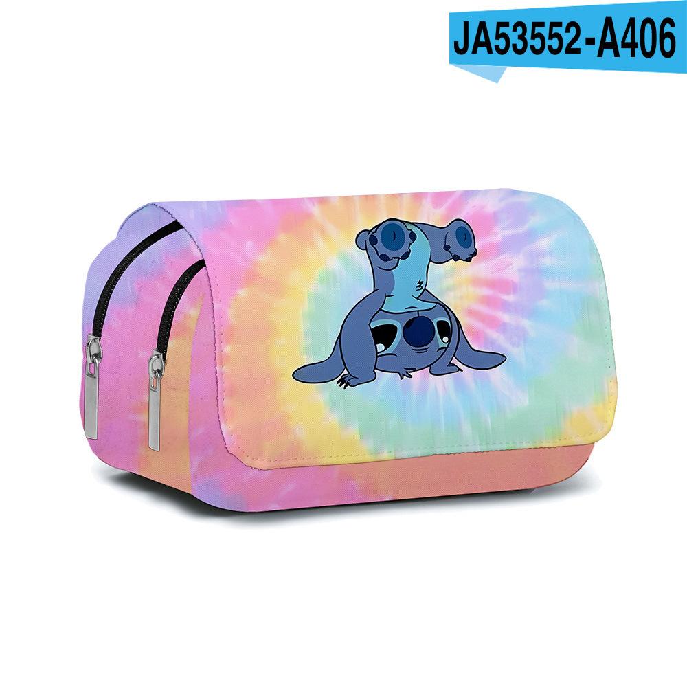 3D Digital Full-Print Schoolbag Double-Layer Flip Pencil Case Children'S Stationery Box