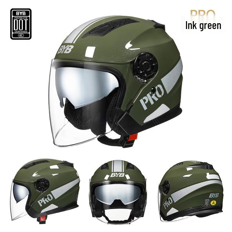 

Certified Electric Motorcycle Helmet, Dual Visor, Anti-Fog, Bluetooth, Unisex, All-Season. Ear Pads Detachable, Built-in Bluetooth Slot