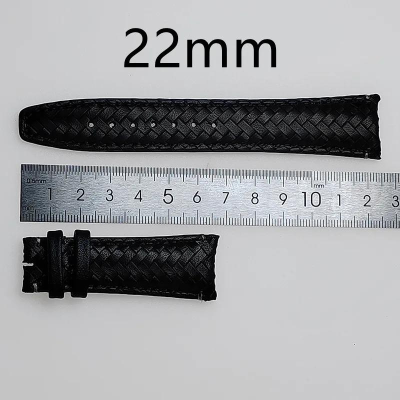 20mm 22mm Leder Geflochtenes Uhrenarmband für Seiko für Omega Gebogenes Ende Armband Faltschließe Armband Ersatz Herren Uhrenarmband