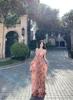 French Rose Print Temperament Tie-dye Tube Top Dress Female Sexy Pure Desire Slim Holiday Wind Fishtail Long Skirt