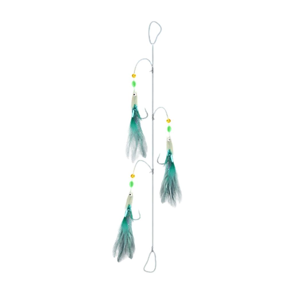 Fishing Bait Lures Rigs with Glow Beads Sabiki Rigs Luminous Fish String Hook Fishing Bait Hook for Freshwater Saltwater