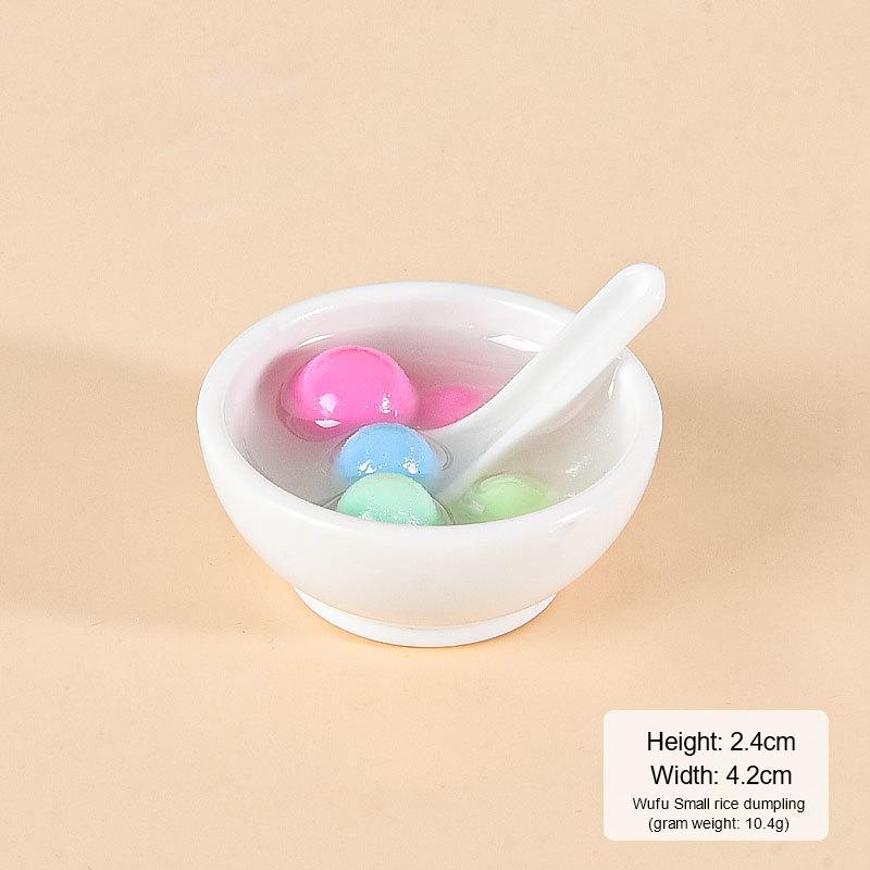 

Имитация еды Игрушка Клейкие рисовые шарики Восемь сокровищ Каша Кукольный домик Поделки Маленькие украшения as the picture