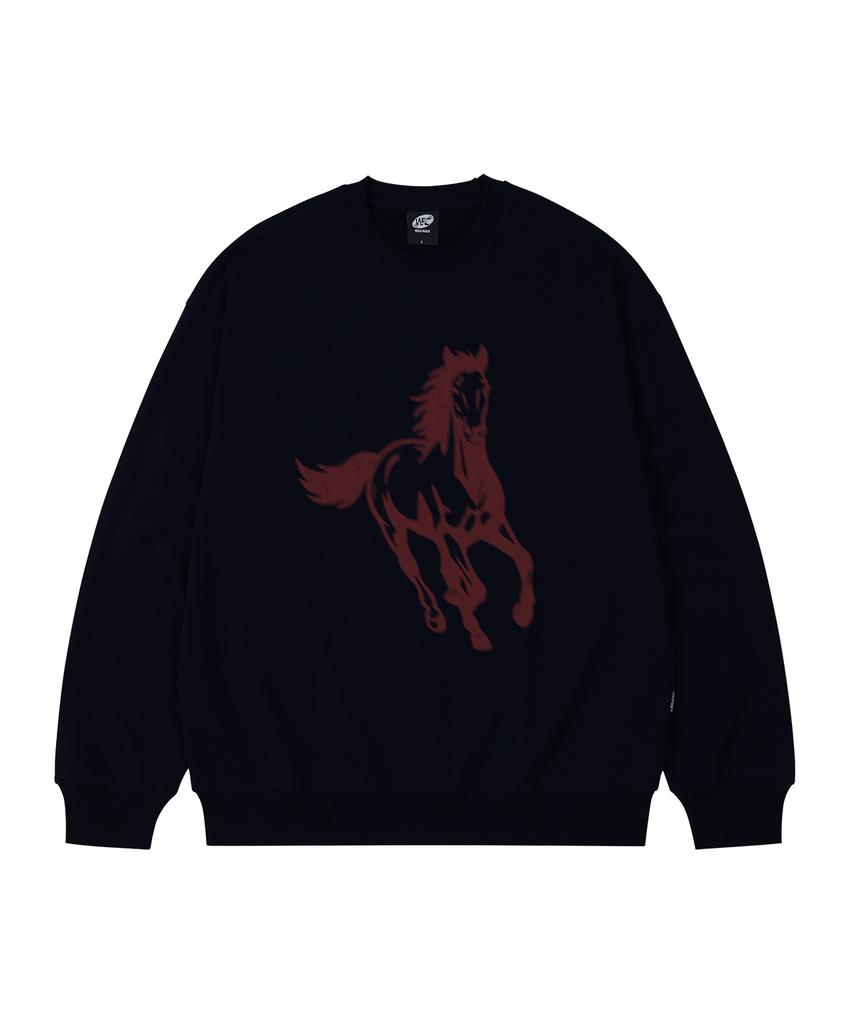 WILDROCK Running Horse Oversized Sweatshirt_9 Col (B Type)