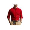 Camisa de Manga Comprida Cor Sólida Polo Ralph Lauren SS22 Camisas Masculinas Vermelho 710767906-005