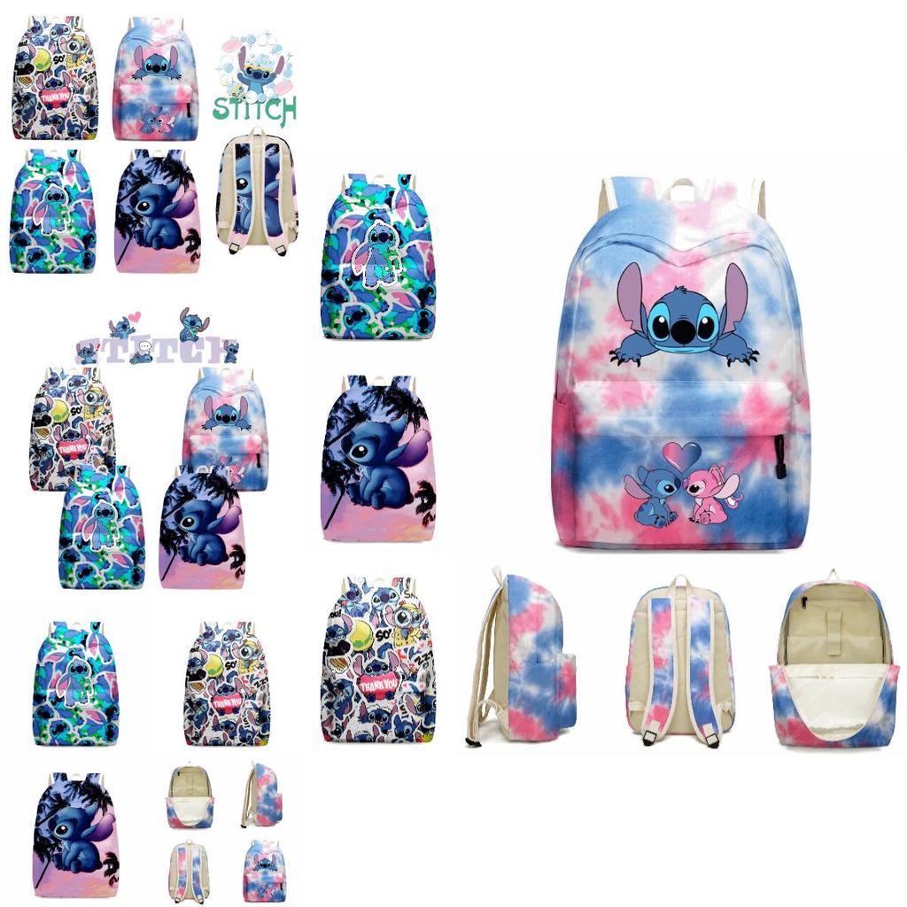 Cute Stitch Backpack For Kids With Zippered Compartments And Pockets