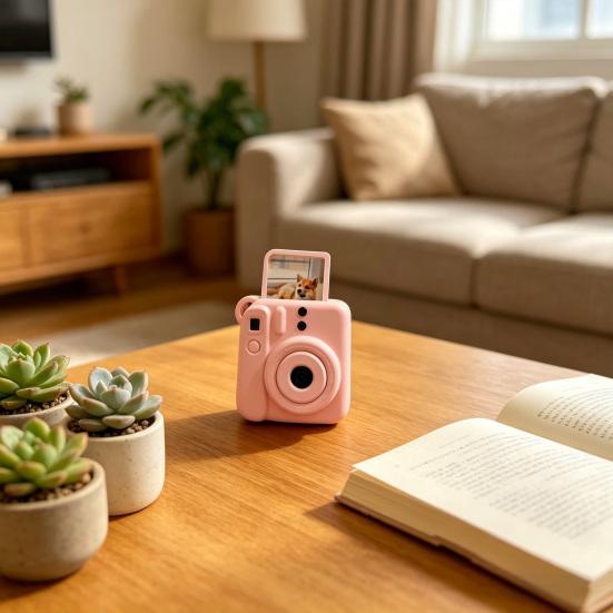 Mini-Kamera-förmiger Foto-Halter-Anhänger 3D-gedruckter Mini-Bilderrahmen-Schlüsselanhänger für Rucksäcke Handtaschen Taschen Geldbörsen