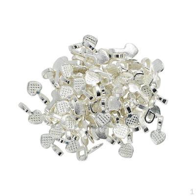 100 Pieces Shiny Plated Heart Glue On Bails Setting For Necklaces Earring Pendant Jewelry Design