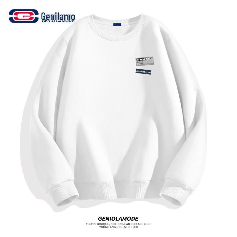 

GENIOLAMODE Men s Casual Printed Crewneck Sweatshirt M