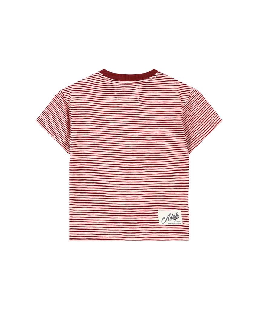 ADSB ANDERSSON BELL (Essential) Heart Message Stripe T-Shirt Atb1465W(Pink/Wine)