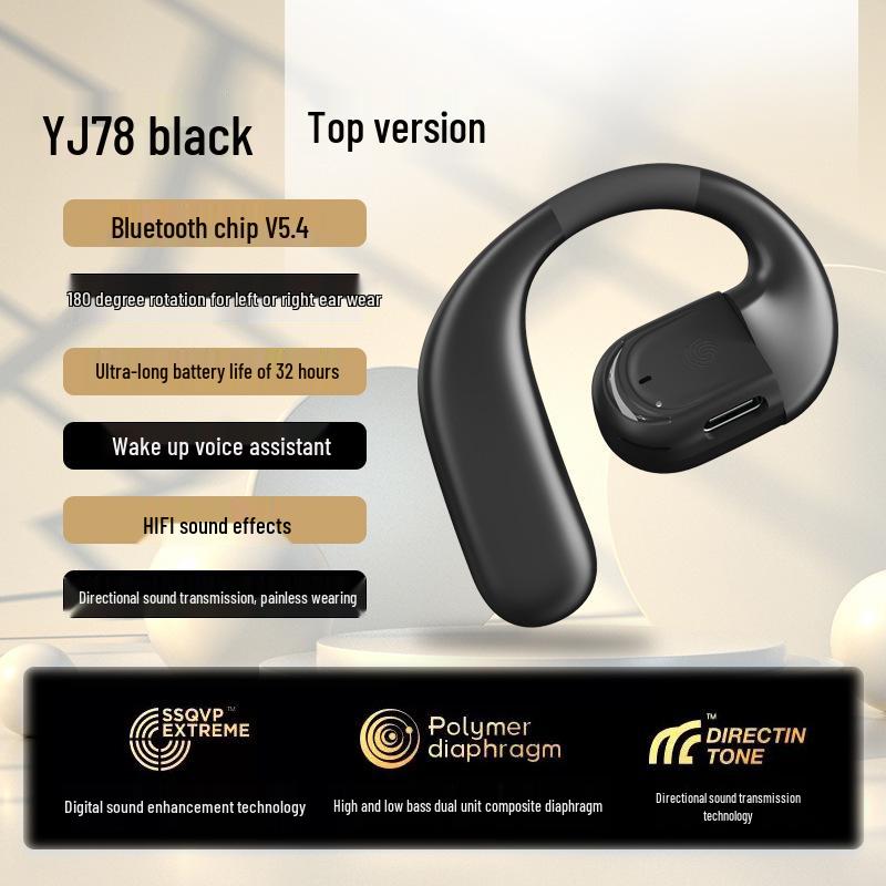 2025 Wireless Air Conduction Headphones with Rotating Ear Design, Long Battery Life, and HD Calls