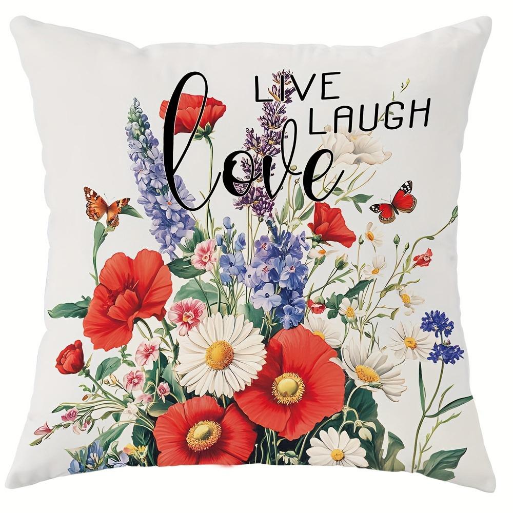Gorgeous Floral Pillow Cover: Blooming Flowers, with Inspirational Life and Home Furnishings, Sofa and Chair Cushion Cover