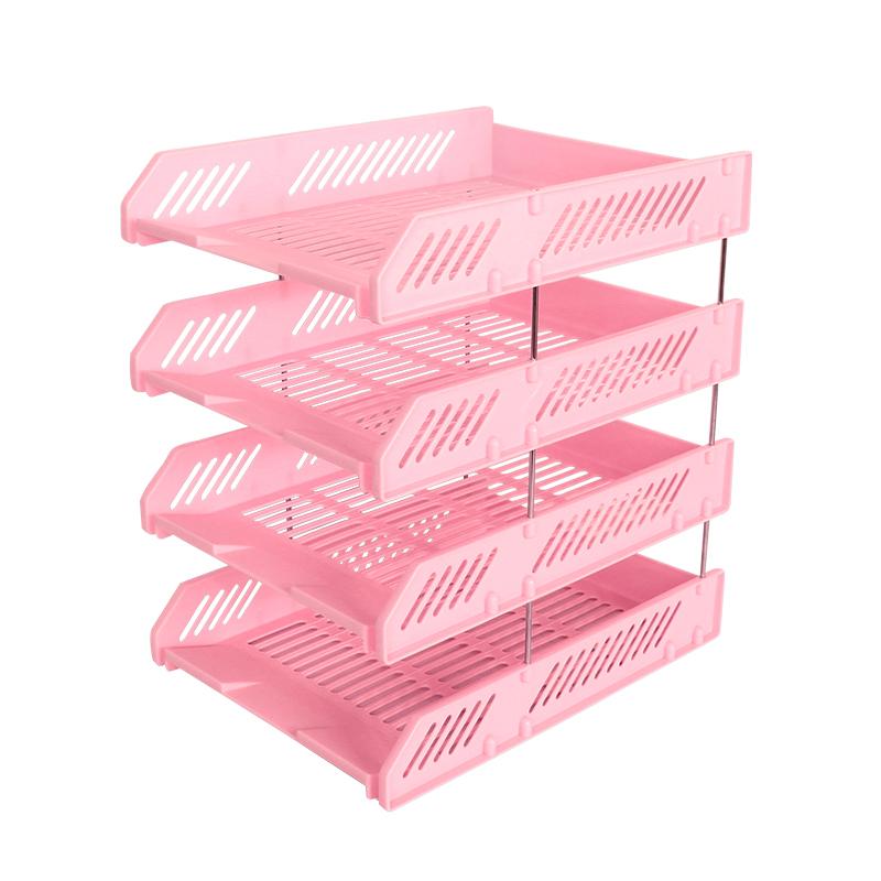 Four-layer File Rack Multi-layer File Tray Storage Rack File Holder Office Storage Plastic File Storage Rack