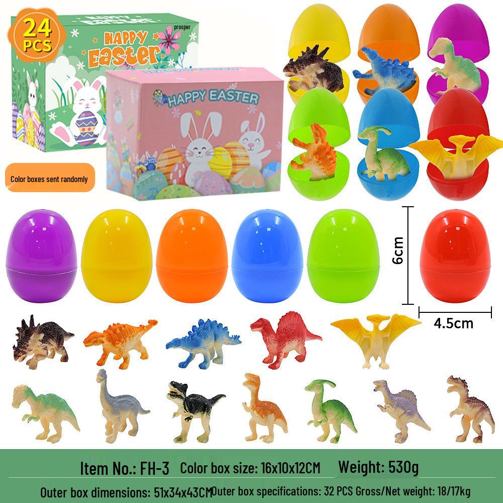 Ostereier Spielzeug - Bedruckte Plastik-Öffnungseier mit DIY-Hasen Gashapon Geschenken