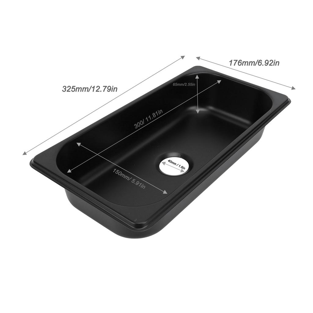 Camper Sink, Inlaid RV Sink, Heat-Resistant, Scratch-Resistant, Easy To Clean, Rust-Resistant, Yacht Sink, 40mm (Spray-Coated Black (GR-))