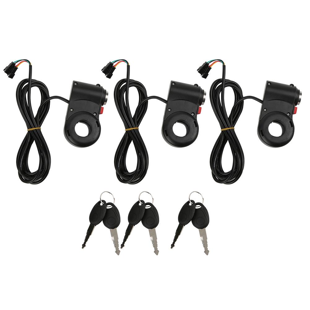 3pcs Handlebar Switch ForwardReverse Button with Lock Accessory for Electric Bike