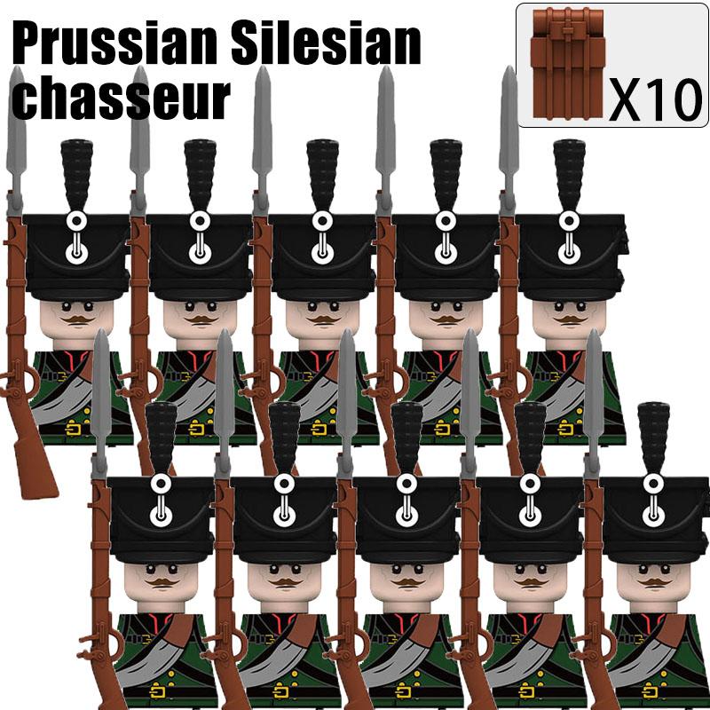 Kids Toys Napoleonic Wars Building Blocks 10pcs/lot Fusilier Lancer Soldiers Mini Action Figures Toys For Kids Christmas Gifts