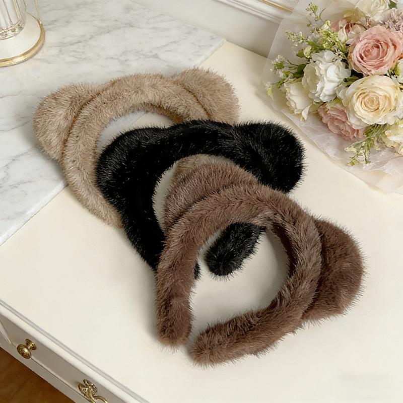 Adorable Plush Bear Headband for Women - 2025 Edition, Perfect Hair Accessory for Washing Face.