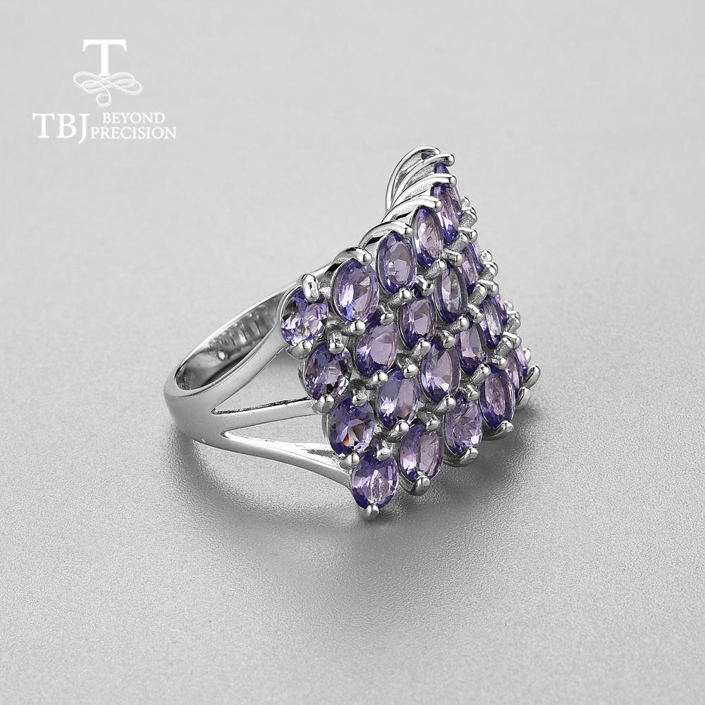 Design de lux Tanzanit oval 3*4mm piatră prețioasă inel mare 925 argint sterling femei bijuterii fine pentru mama cel mai bun cadou