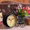 European Style Creative Silent Double-sided Tricycle Pen Holder Living Room Bedroom Decor Table Clock Christmas Gifts Bronze