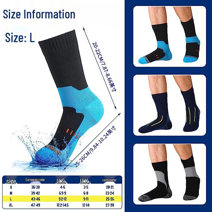 Waterproof Breathable Outdoor Socks for Camping, Skiing, Hiking, and Diving