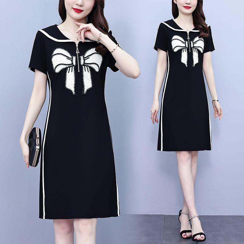 Youthful Peter Pan Collar Bodycon Dress Slim Fit Summer Dress Hide Belly for Women