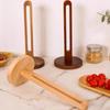 BRKitchen Paper Towel Rack Solid Wood Non-drilled Vertical Roll Paper Holder Recessed Storage Bracket Kitchen Paper HolderEY