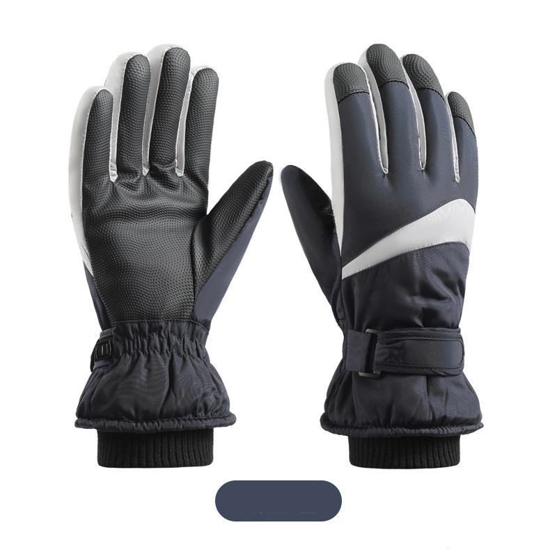 Skiing Women Men Motorcycle Gloves Winter Bicycle Thick Fleece Warm Gloves Tick Touch Screen Water Repellent Wind Shield Gloves Trendy