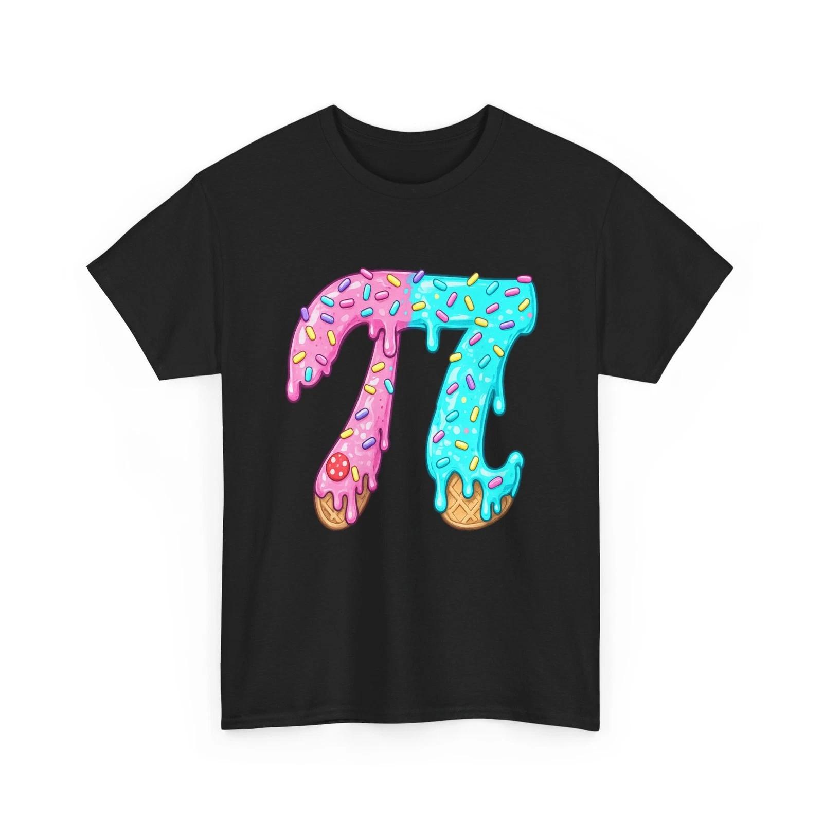 Футболка на День Пи Мороженое Символ Пи Милый Посыпка Математика Графическая футболка на День Пи M