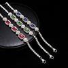 Handicraft Imitation Ruby Sapphire Square Bracelet Fashion Light Luxury Rectangular High Carbon Diamond Colored Treasure Bracelet Women