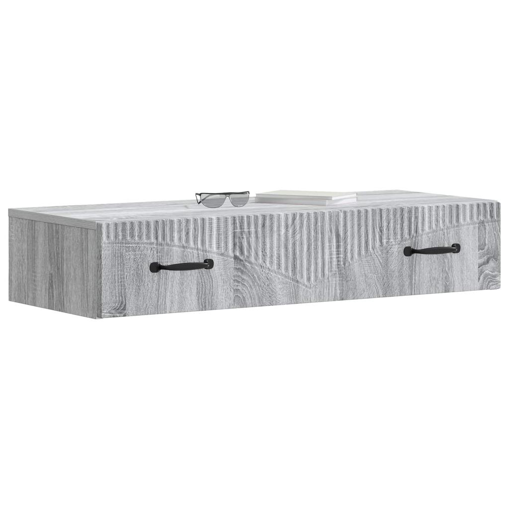 Wall Mounted Side Table Grey Sonoma 87.5 x 34.5 x 17 cm