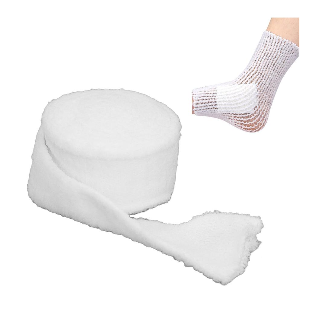 White Gauze Bandage Roll Breathable Gauze Wrap Elastic Net Tube Stretch Gauze Bandage for Wrist Knee Ankle