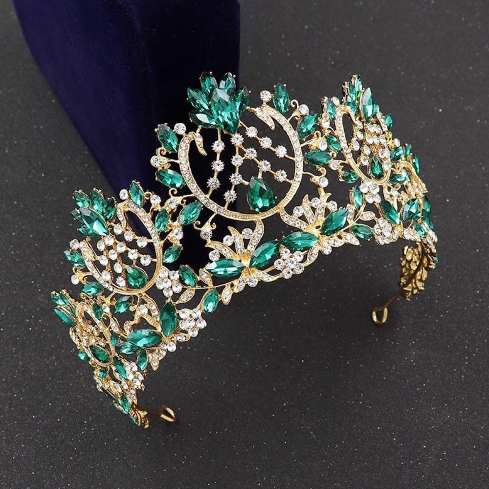 Rhinestone Bridal Crowns Luxury Crystal Crystal Cake Topper Baroque Pageant Crowns For Women