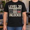 Level 35 Unlocked T-Shirt, 35th Birthday Gamer Tee, Retro Controller Design, Video Game Lover Gift, Thirty Five Outfit, Console Player Humor