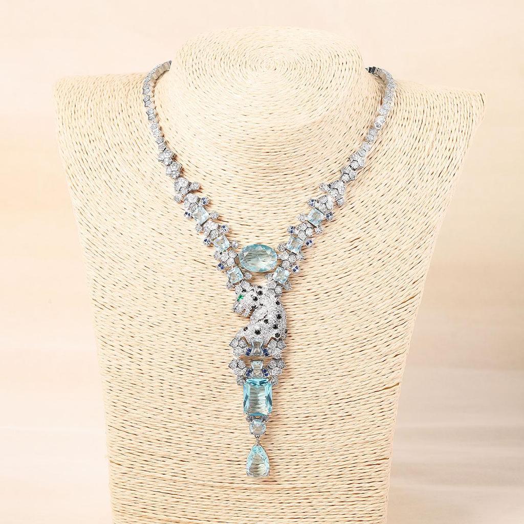High-End European & American Retro Leopard Zircon Necklace: Trendy Daily Wear Jewelry
