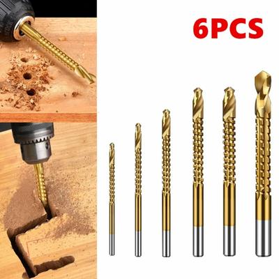6PCS High Speed Steel Plated with Titanium, Beaver Saw Drill. Wood, Drywall, Plastic, Even Metal. Grab Any Shape