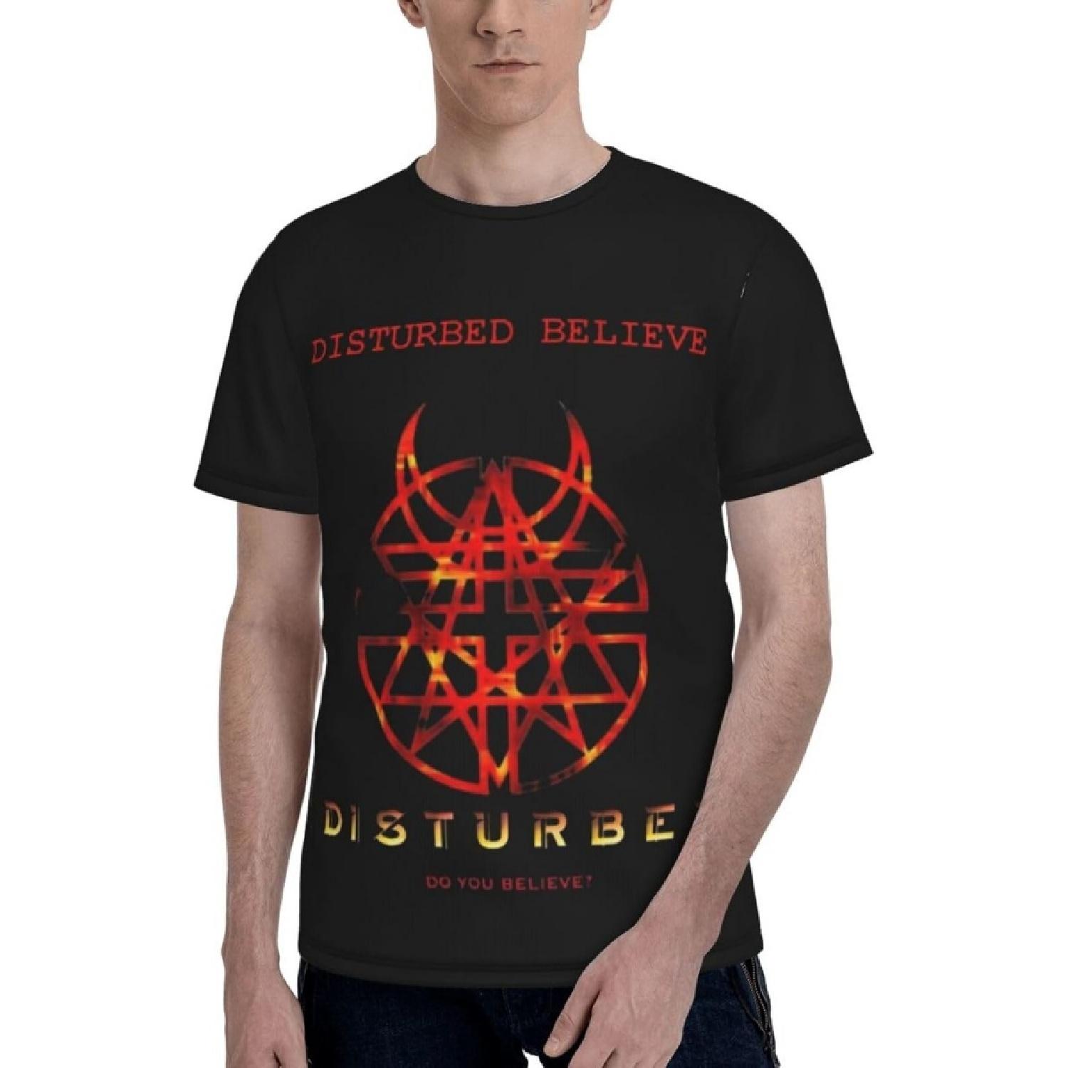 JOISOMI Men s t Shirt Disturbed Band Men s Athletic T-Shirts Short Sleeve Quick Dry Breathable Crew Neck XXXXXL разноцветный