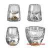 2 Pcs Crystal Shot Glasses Diamond Cutting 24K Gold Foil Small Wine Cup Luxury Spirits Liquor Glass Vodka Cup Baijiu Soju Cup