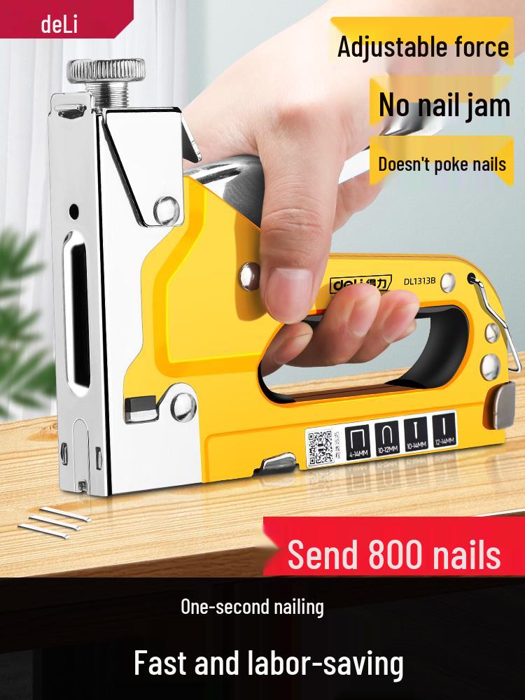 Deli Manual Staple & Air Nail Gun for Woodworking