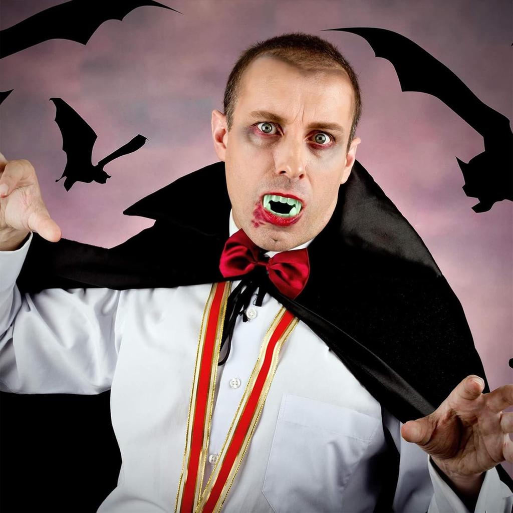 Boao 30 Pcs Halloween Vampire Teeth Bulk Plastic Vampire Fangs Bright Color Fake Teeth Cosplay Costume Accessories for Boys and Girls Halloween Party