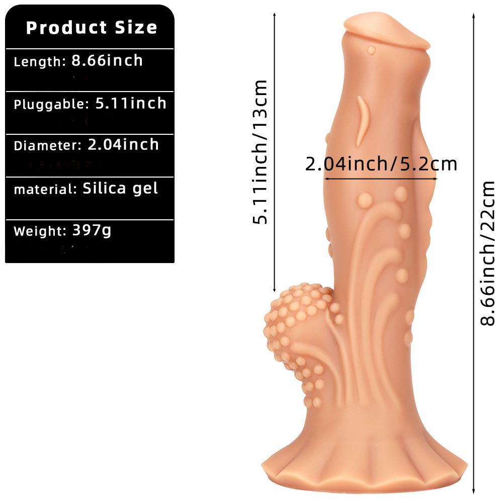 Realistic Dildo with Anal Plug - Dual-Purpose Silicone Penis Toy for Women, Stretching Butt Plug & G-Spot Stimulator, Adult Sex Toy