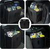 Portable Foldable Car Storage Bag Waterproof Fabric Garbage Bag Backseat Hanging Trash Can Accessory for Bathroom Organization
